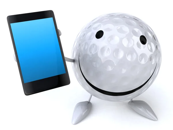 Golfboll med smart telefon — Stockfoto