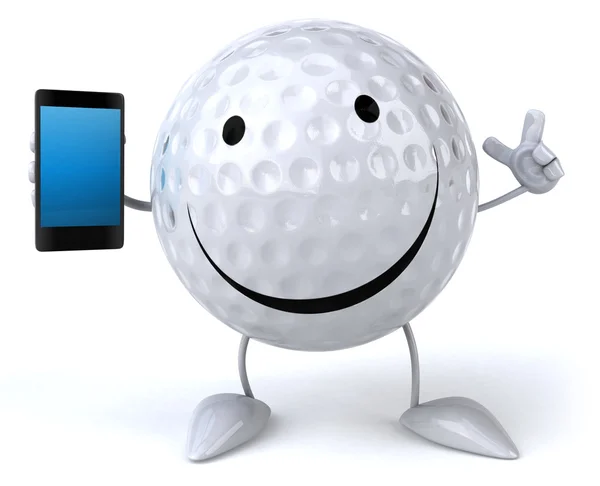 Golfboll med smart telefon — Stockfoto
