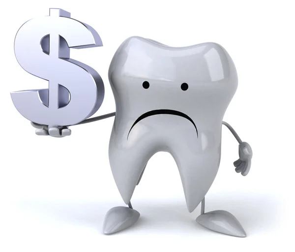 Sad tooth with dollar sign — Stock Photo, Image