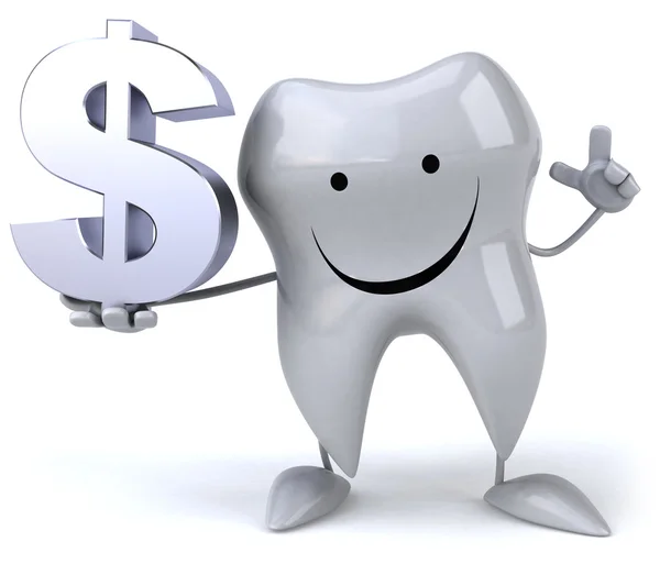 Fun tooth with dollar sign — Stock Photo, Image