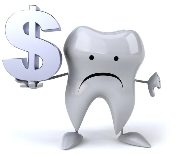 Sad tooth with dollar sign — Stock Photo, Image