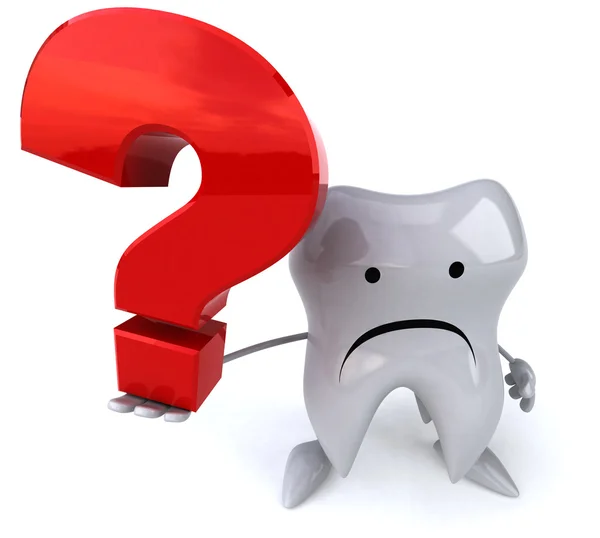 Fun tooth and question mark — Stock Photo, Image