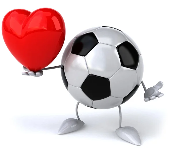 Fútbol con corazón rojo — Foto de Stock