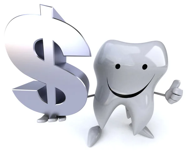 Fun tooth with dollar sign — Stock Photo, Image