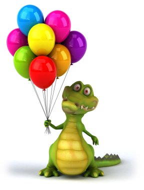 Timsah balonlar ile eğlenceli bir