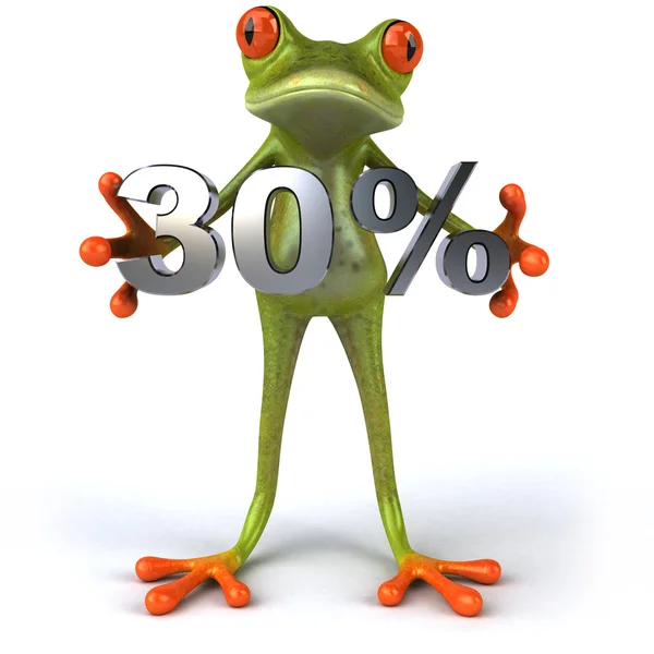 Fun frog with 30 percent sale — Stock Photo, Image