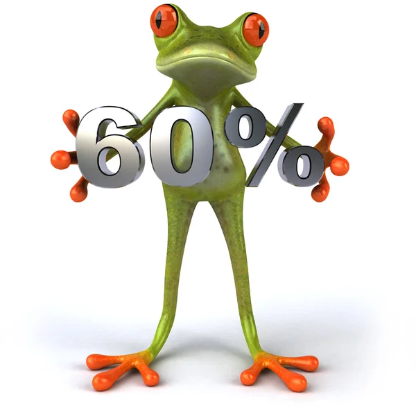 Fun frog with 60 percent sale — Stock Photo, Image