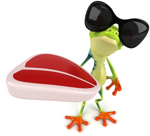 Zabawa żaba w okulary z stek — Zdjęcie stockowe