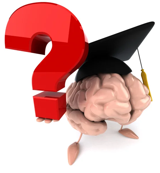 Brain with question mark — Stock Photo, Image