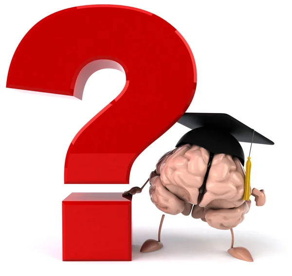 Brain with question mark — Stock Photo, Image