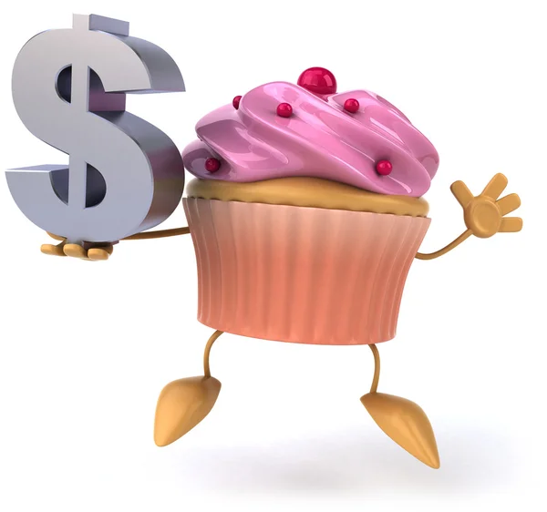 Cupcake and dollar sign — Stock Photo, Image