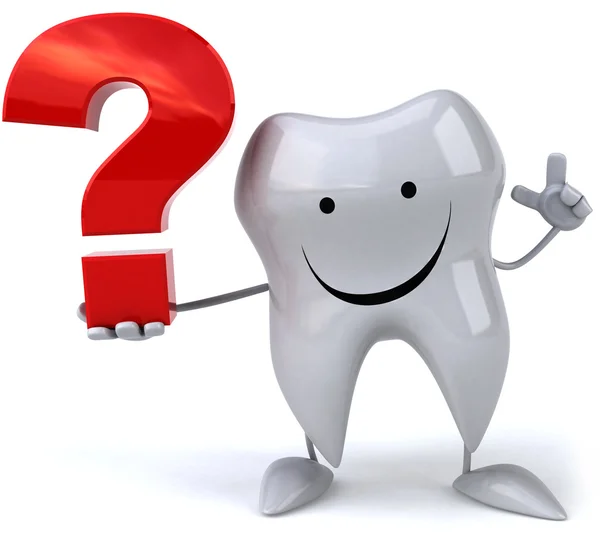 Fun tooth and question mark — Stock Photo, Image