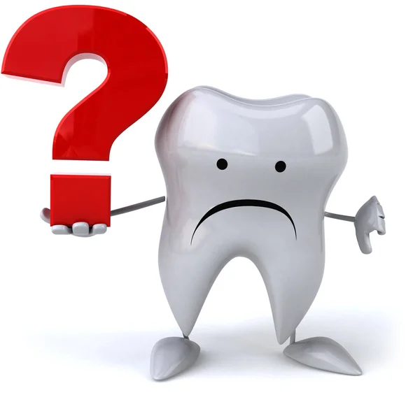 Fun tooth and question mark — Stock Photo, Image