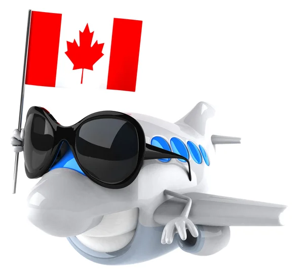 Fun plane with Canadian flag — Stock Photo, Image