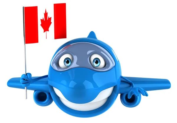 Fun plane with Canadian flag — Stock Photo, Image