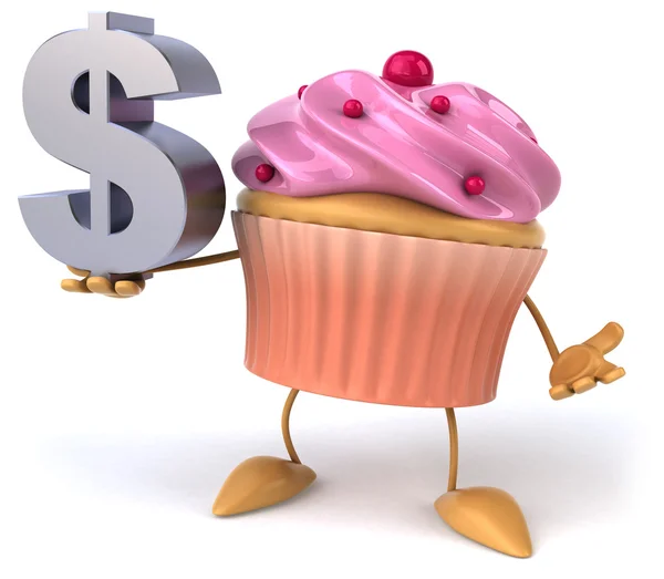 Cupcake and dollar sign — Stock Photo, Image