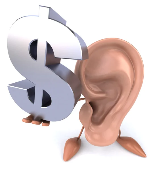 Roliga öron och dollartecken — Stockfoto