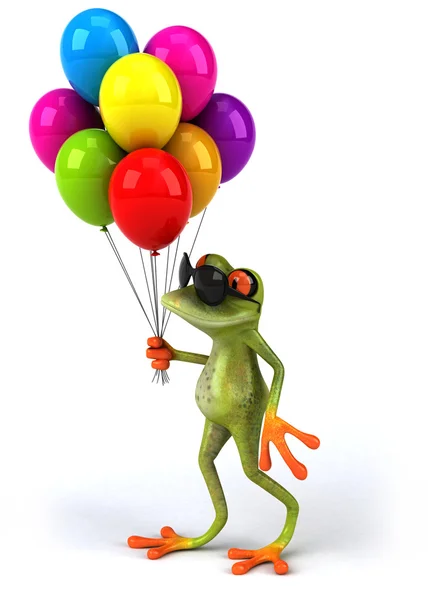 Fun frog and balloons — Stock Photo, Image