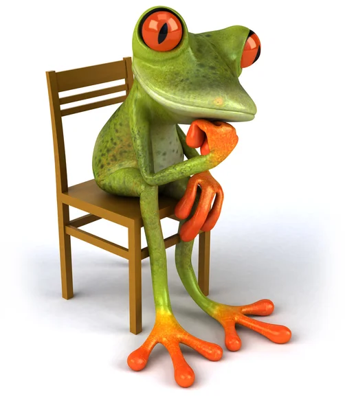 Весела жаба на стільці — стокове фото