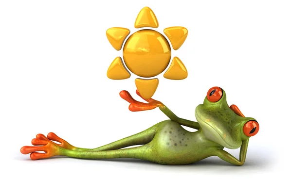 太陽とカエルを楽しい — ストック写真