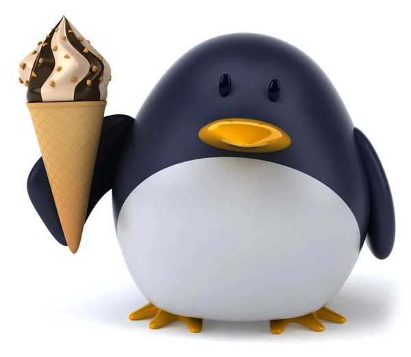 Pingüino divertido con helado —  Fotos de Stock