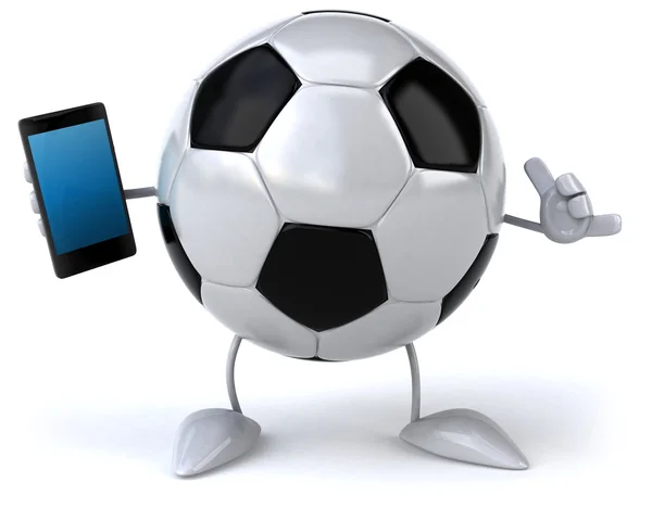Fußball mit Handy — Stockfoto