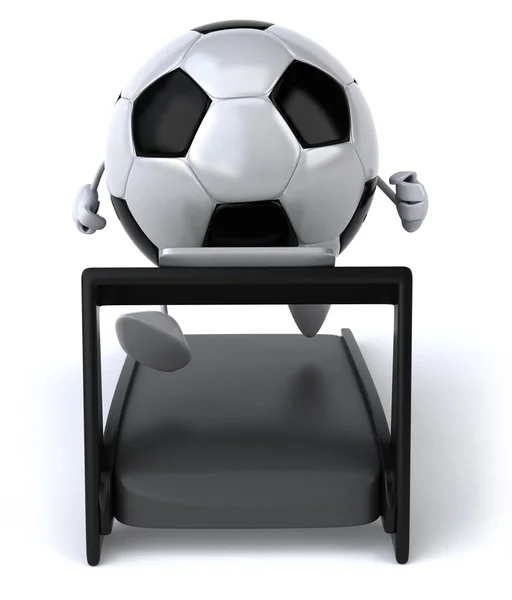 トレッドミル上にサッカー ボール — ストック写真