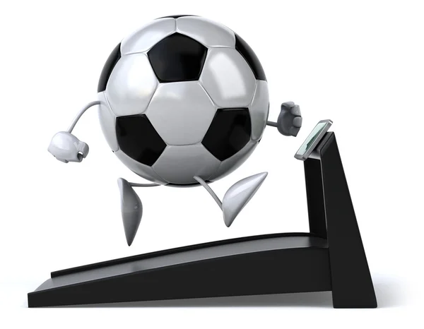 Pallone da calcio sul tapis roulant — Foto Stock