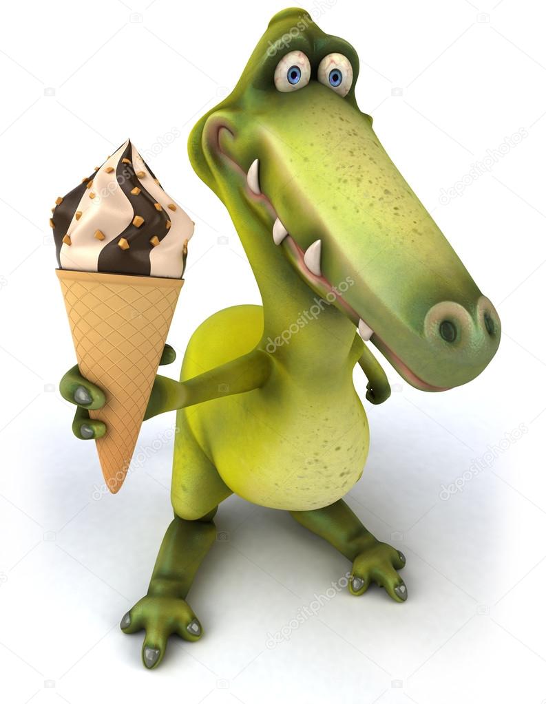 Fun dinosaur with ice cream Stock Photo by ©julos 52868779