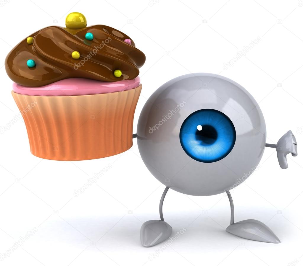 Fun eye and cupcake