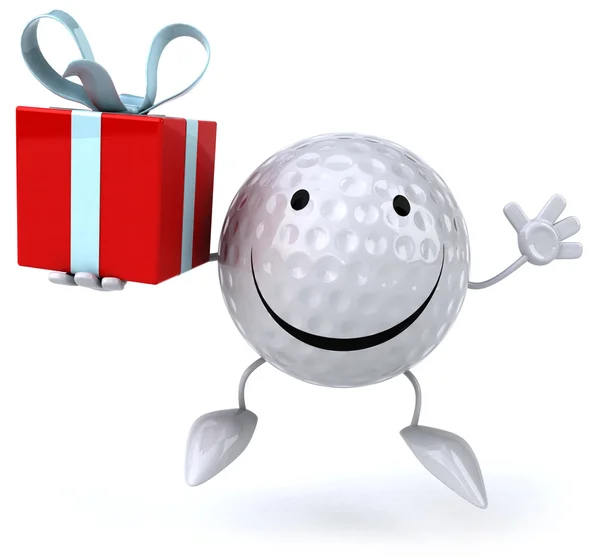 Boule de golf avec boîte cadeau — Photo