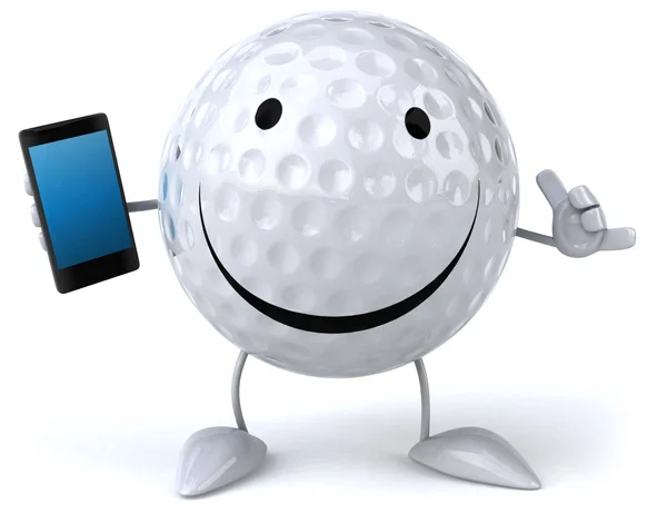 Golfboll med mobiltelefon — Stockfoto