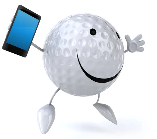 Balle de golf avec téléphone portable — Photo