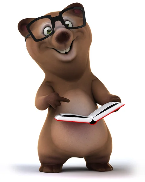 Fun bear with book — Stock Photo, Image