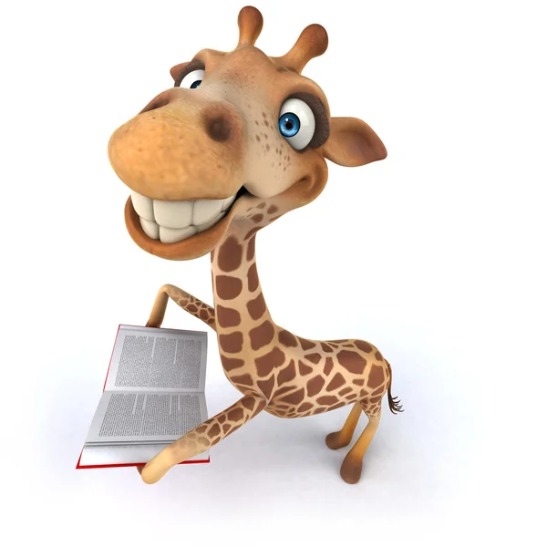 Girafa divertida com livro — Fotografia de Stock