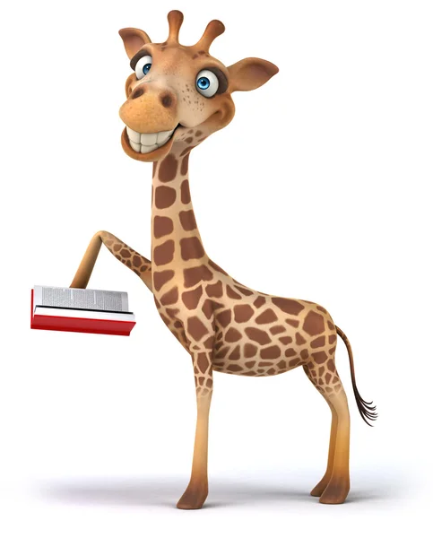 Leuke giraffe met boek — Stockfoto