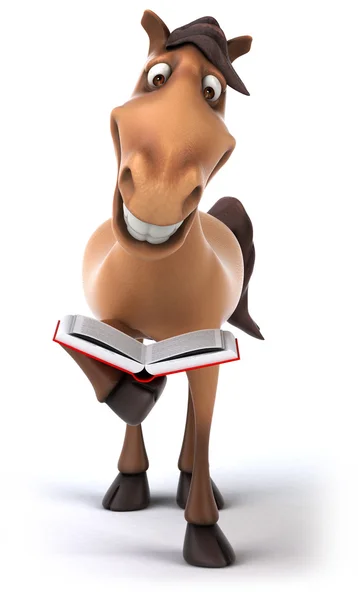 Fun horse read a book — Stock Photo, Image