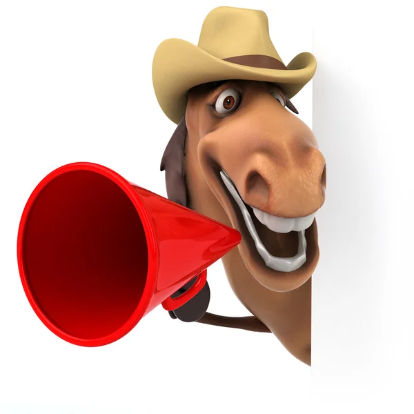 Plezier paard met luidspreker — Stockfoto