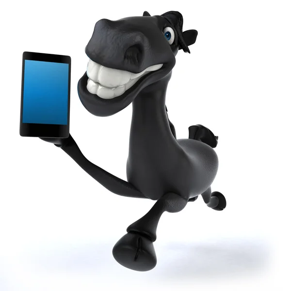 Cavallo divertente con smart phone — Foto Stock