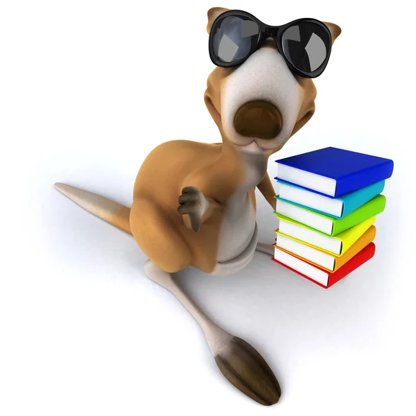 Kænguru med bøger - Stock-foto