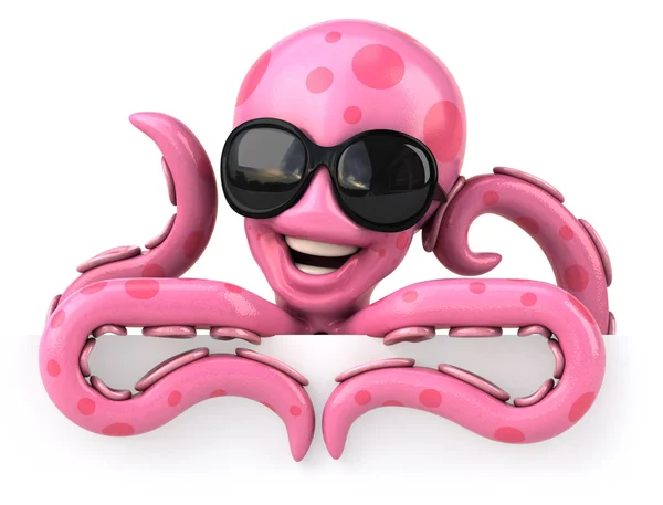 Leuke octopus in zonnebril — Stockfoto