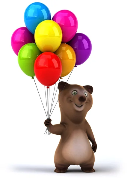 Divertido oso con globos —  Fotos de Stock