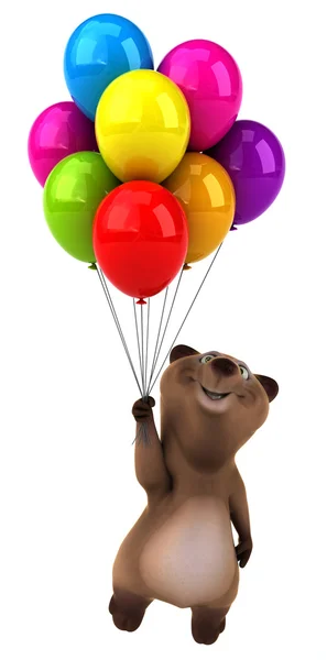 Divertido oso con globos — Foto de Stock