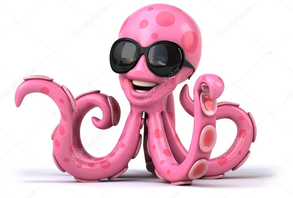 Fun octopus in sunglasses