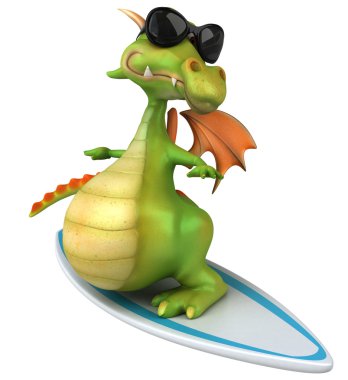 eğlenceli bir sörf tahtası üzerinde Dragon