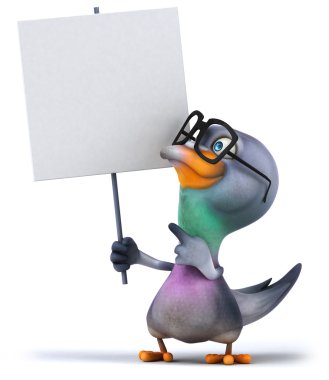 Güvercin bardaklarda eğlenceli