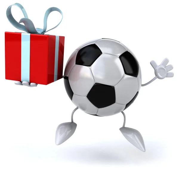 Pelota de fútbol con regalo — Foto de Stock