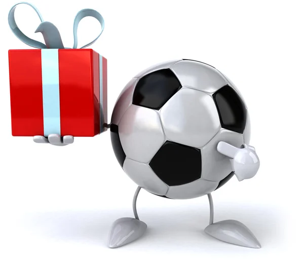 Fußball mit Geschenk — Stockfoto