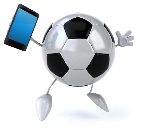 Bola de futebol com telefone inteligente — Fotografia de Stock