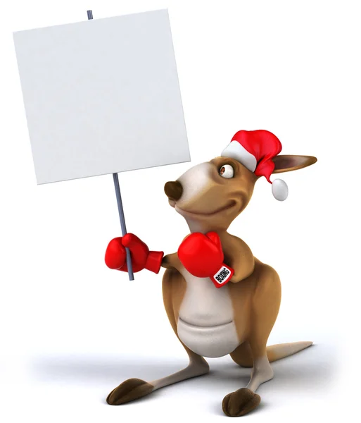 Fun kangaroo in Santa hat — Stock Photo, Image